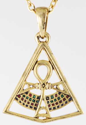 Golden Pyramid Ankh - Jewelry Necklace Egyptian Collection